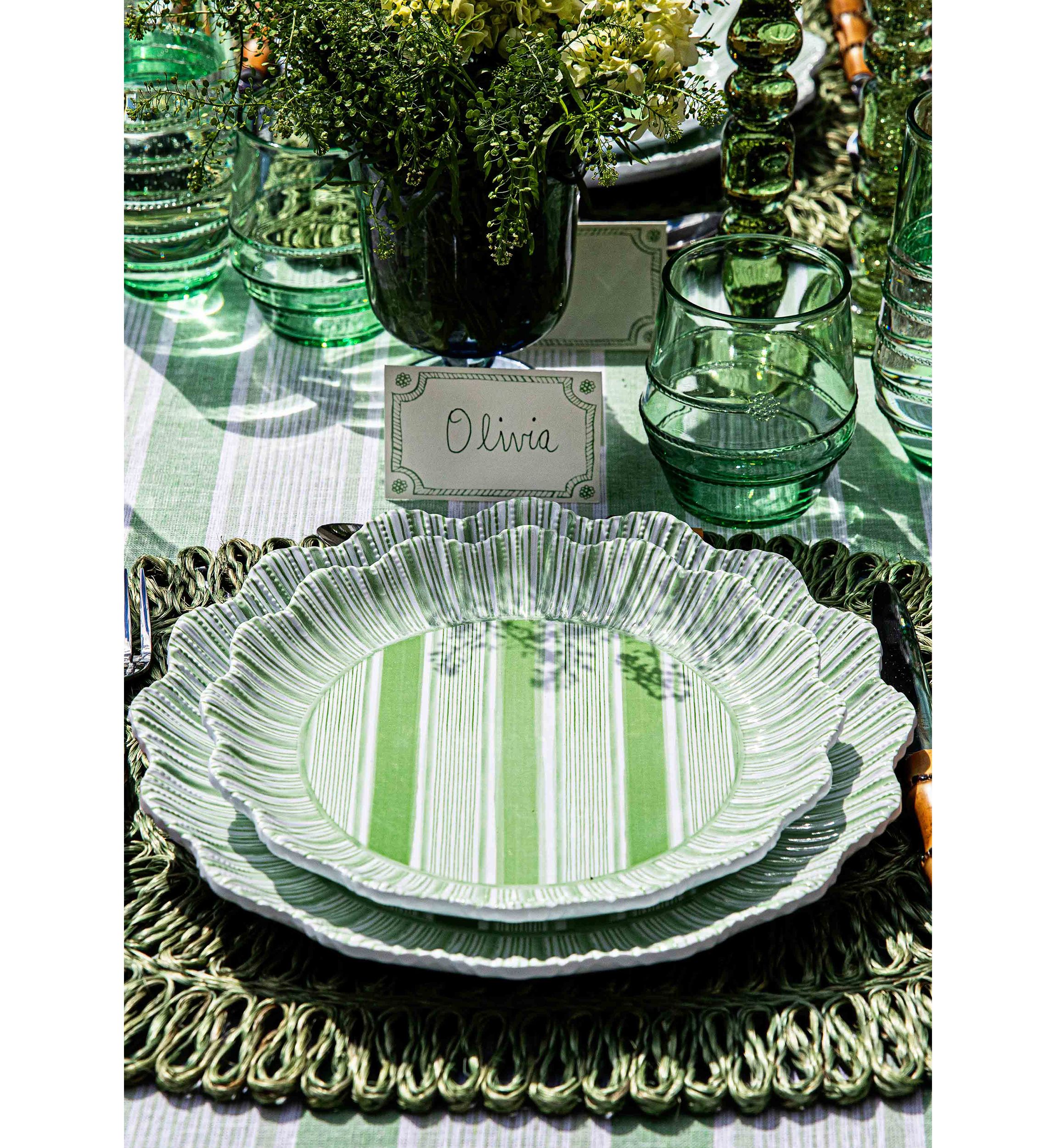 Set of 4 Cabana Striped Dessert/Salad Plates