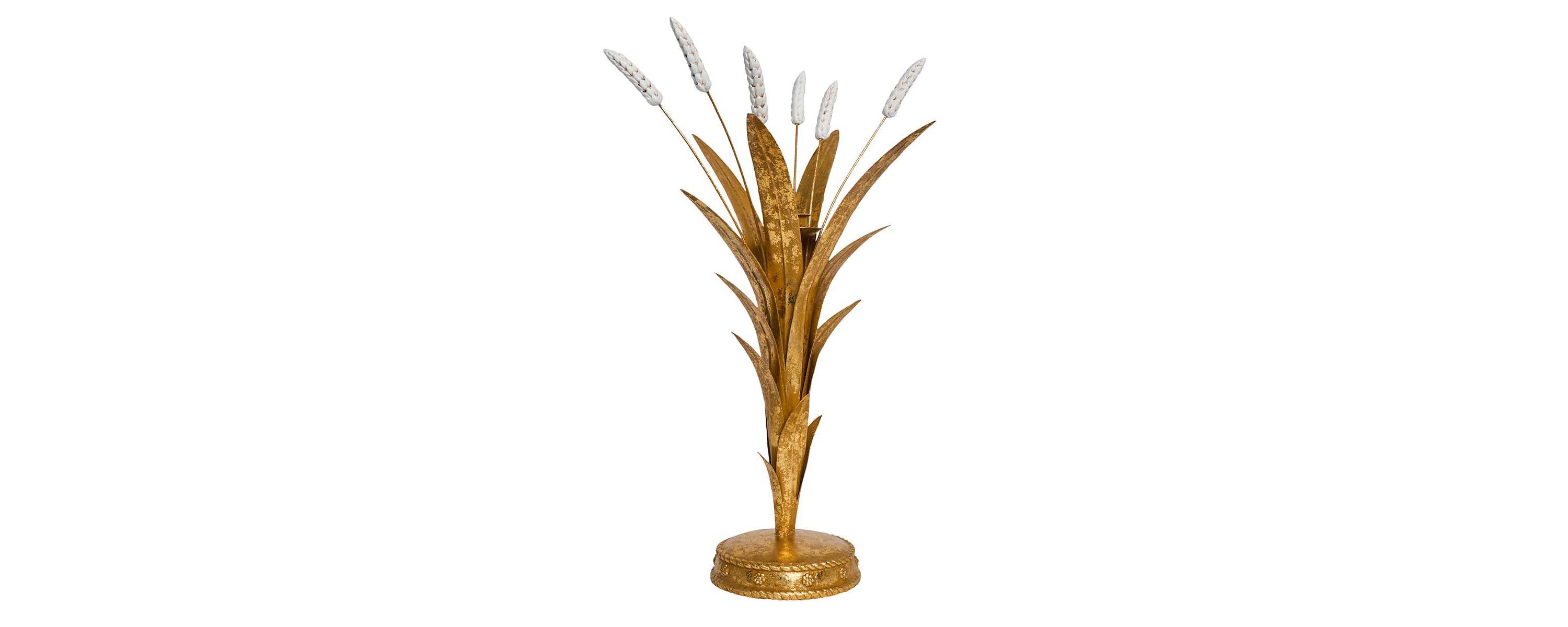 Forest Walk Wheat 17" Candlestick - Gold