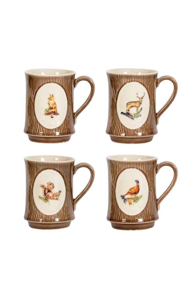 Forest Walk Animal Mug Assorted Set/4