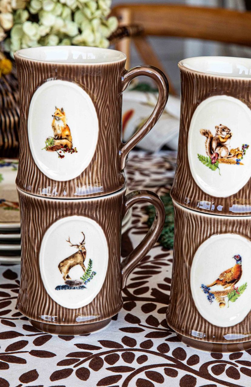 Forest Walk Animal Mug Assorted Set/4