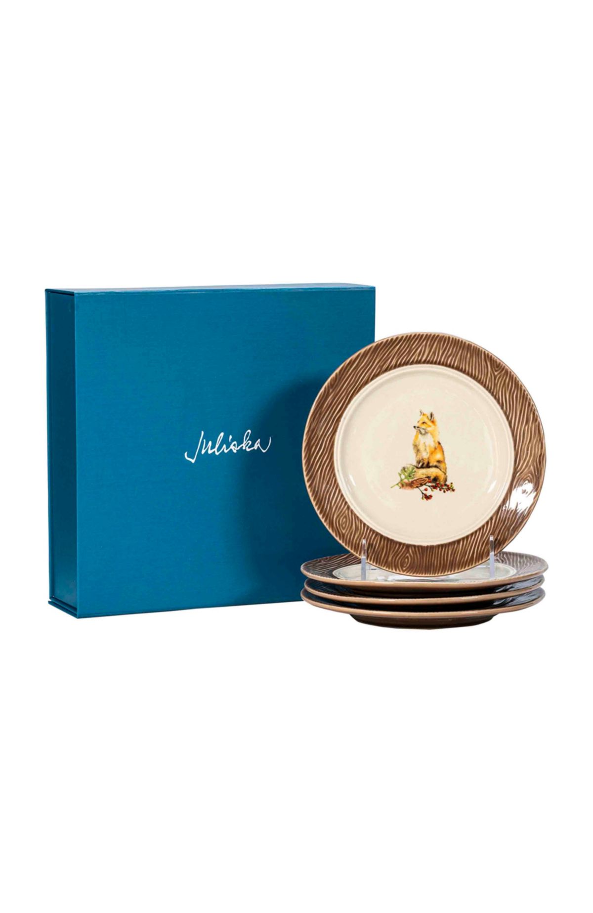 Forest Walk Animal Side/Cocktail Plate Assorted Set/4