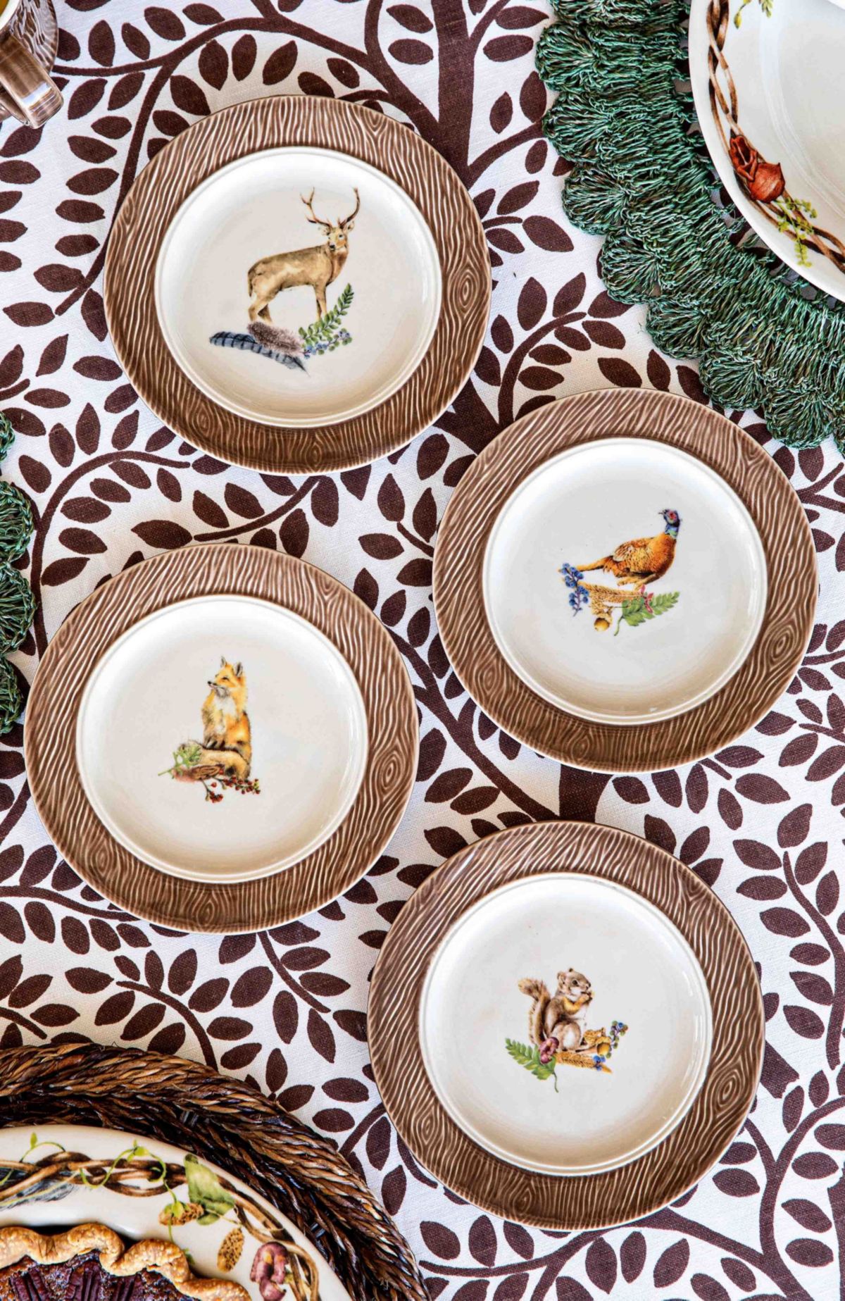 Forest Walk Animal Side/Cocktail Plate Assorted Set/4