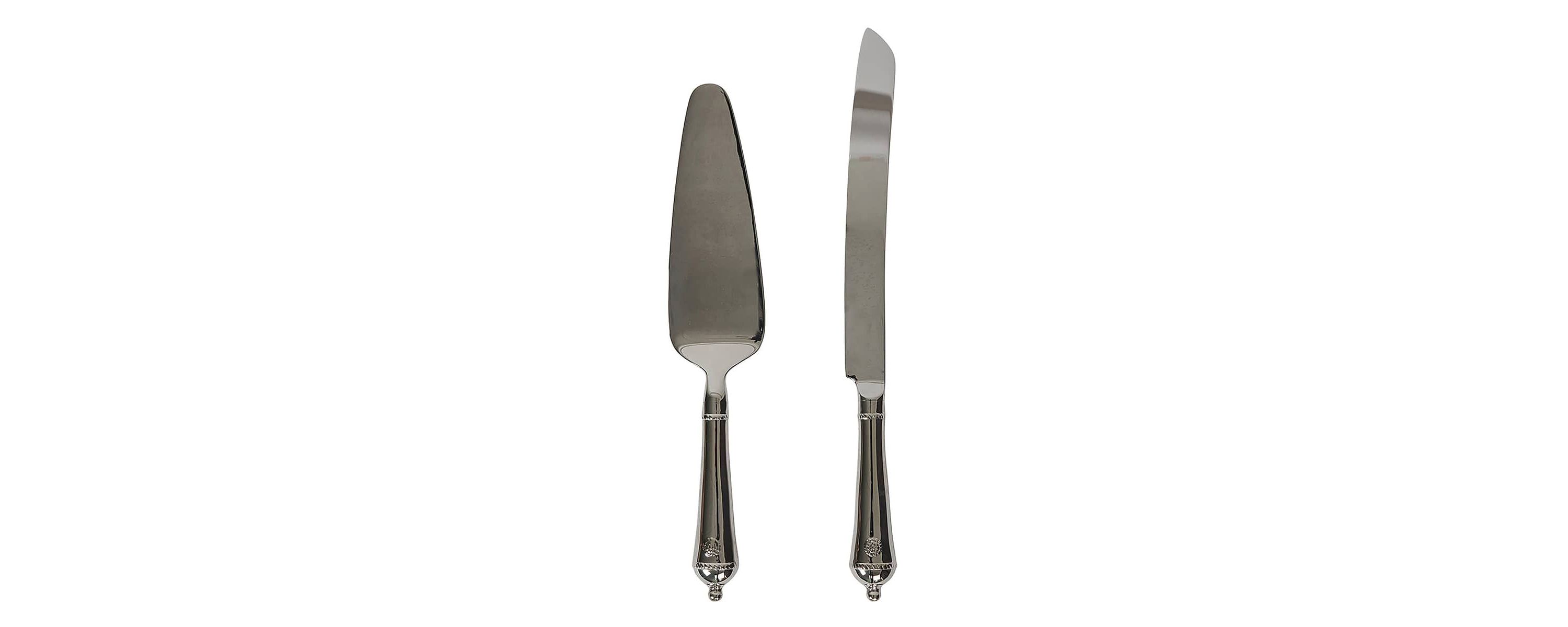 Berry & Thread Cake Knife and Server Set/2pc - Polished