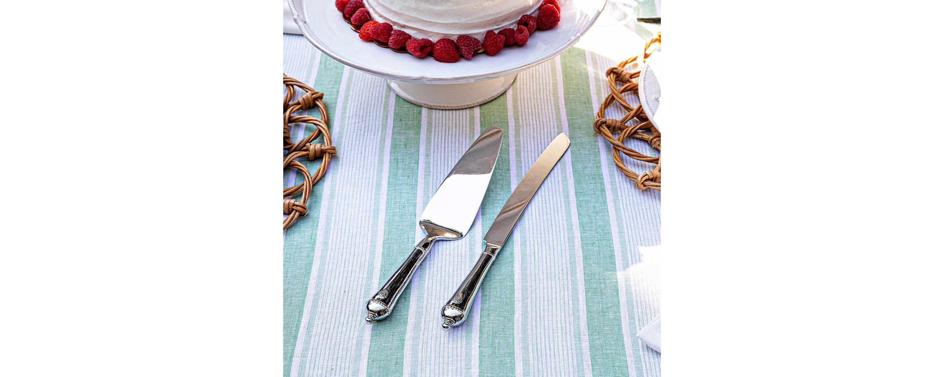 Berry & Thread Cake Knife and Server Set/2pc - Polished