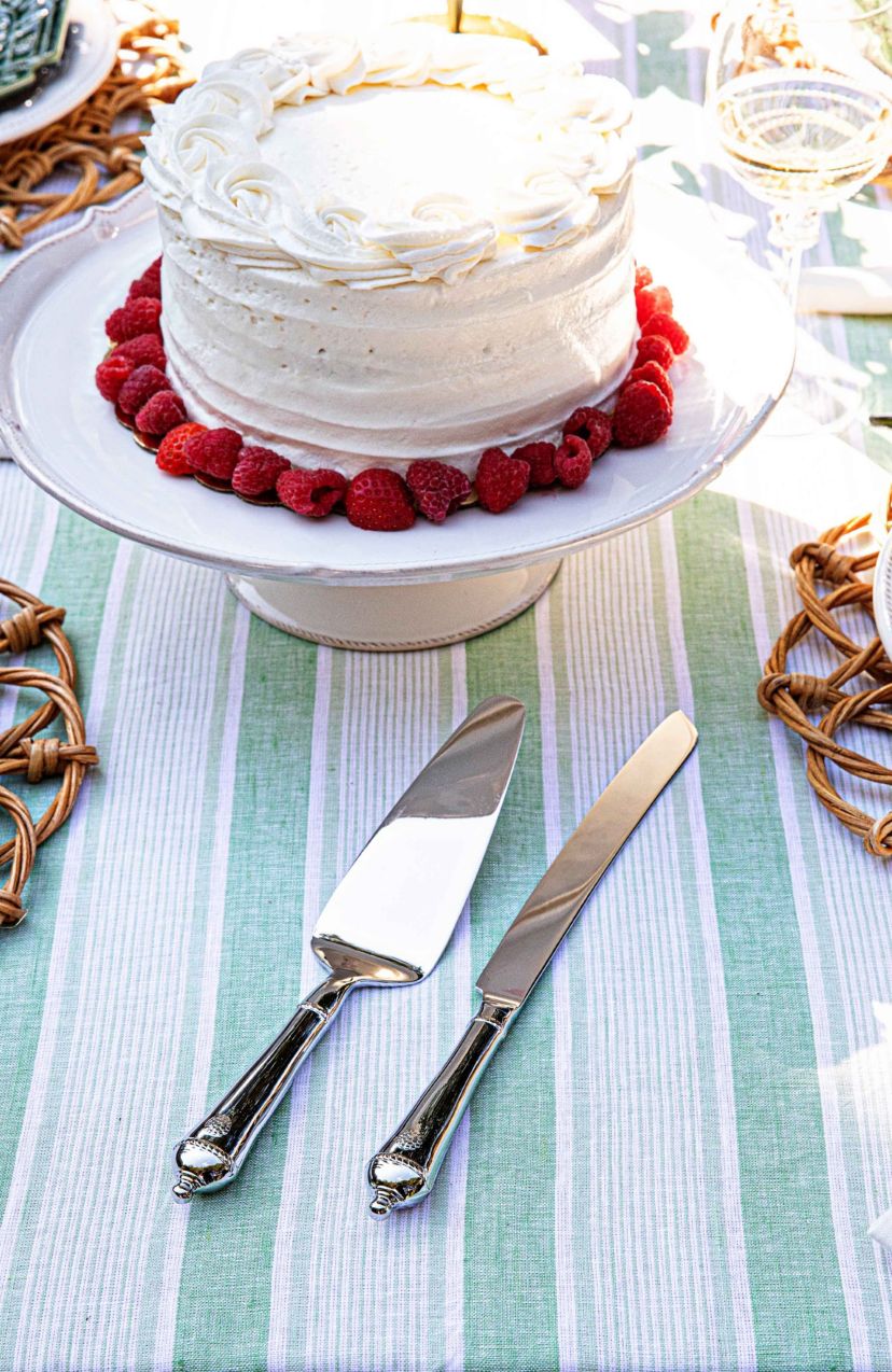 Berry & Thread Cake Knife and Server Set/2pc - Polished
