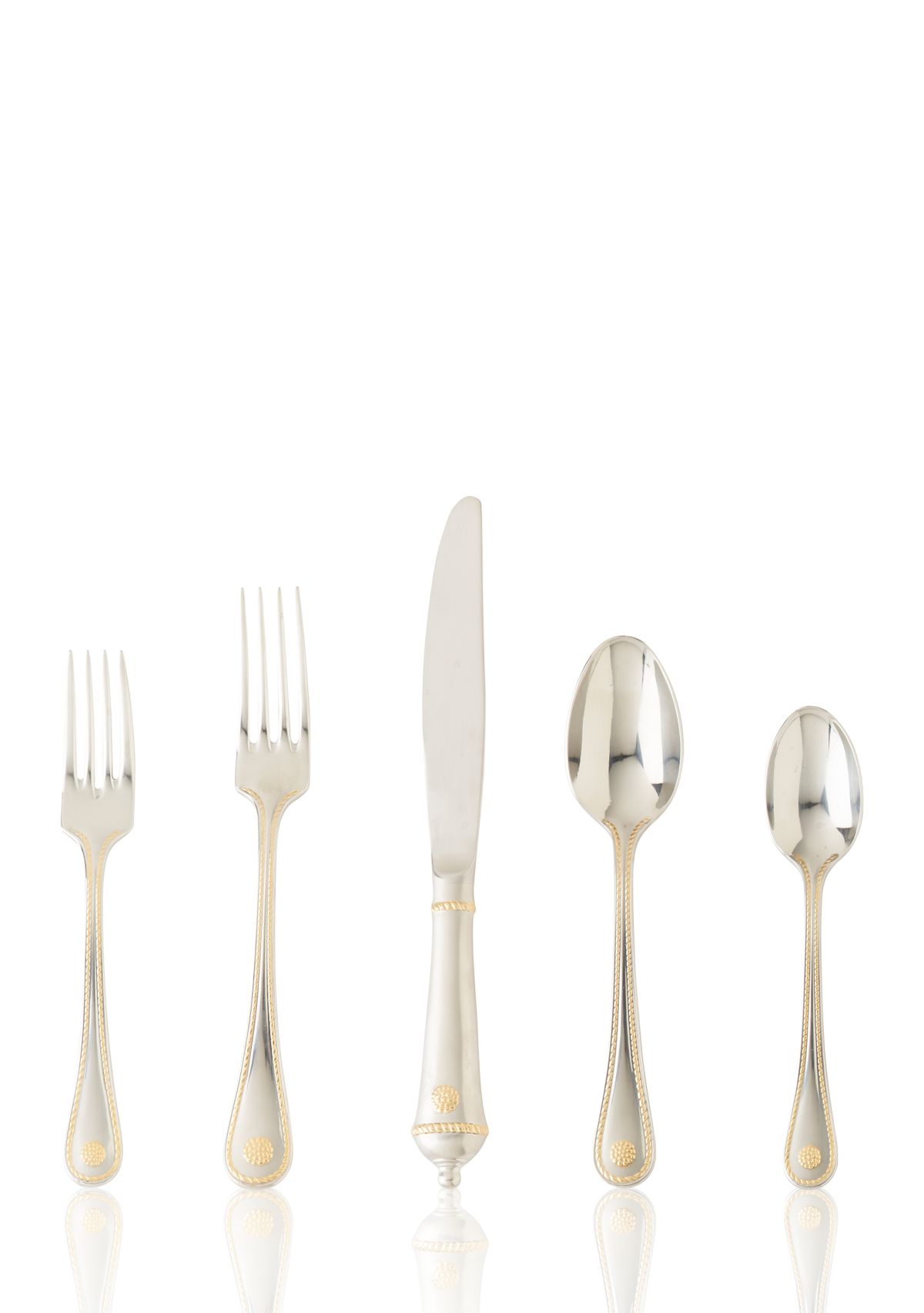 Berry & Thread Bright Satin w/ Gold Accents 5-Piece Place Setting