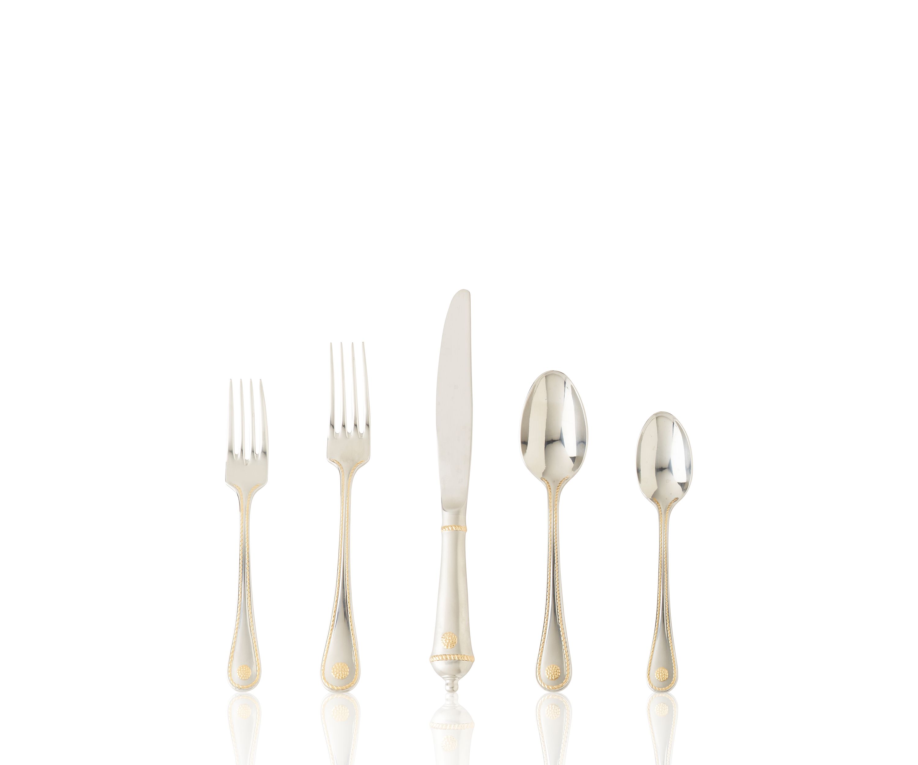 Berry & Thread Bright Satin w/ Gold Accents 5-Piece Place Setting