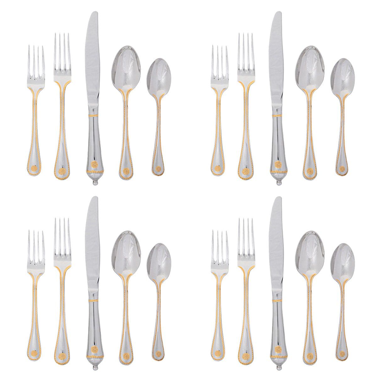 Berry & Thread 20pc Place Setting - Polished with Gold