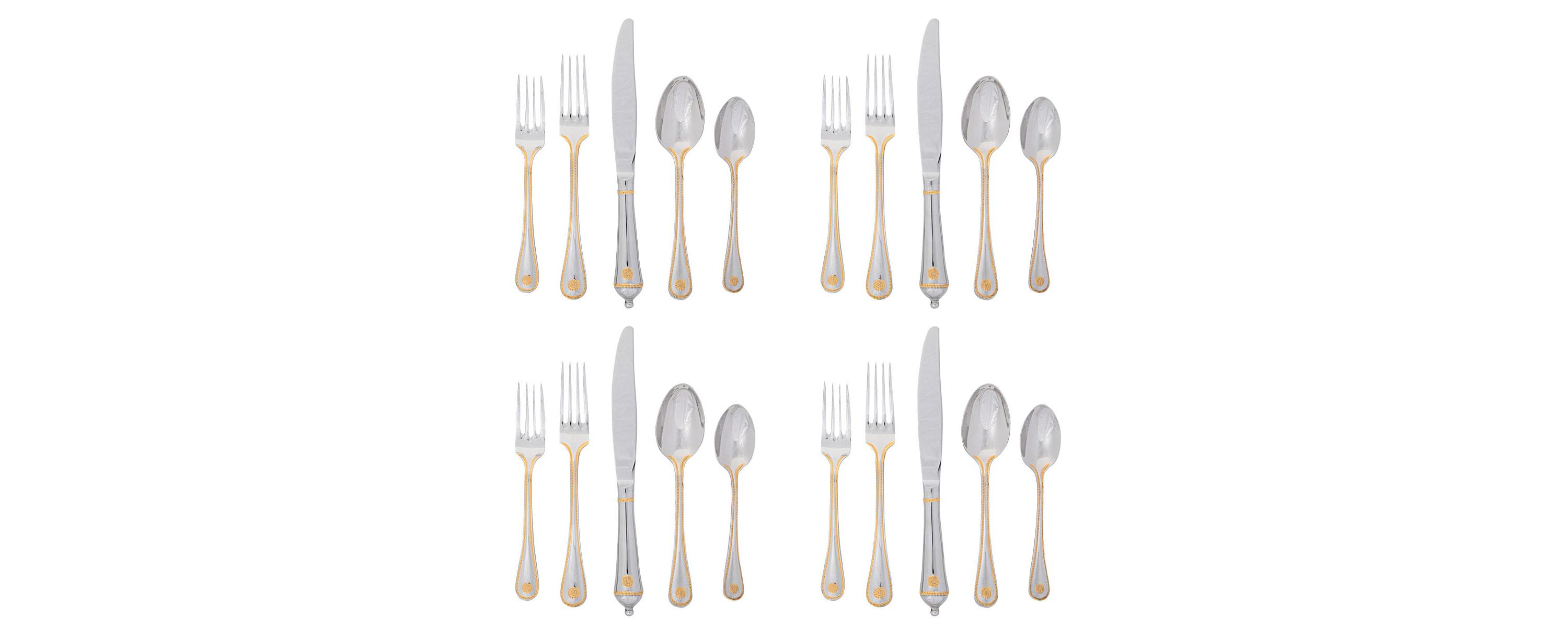 Berry & Thread 20pc Place Setting - Polished with Gold