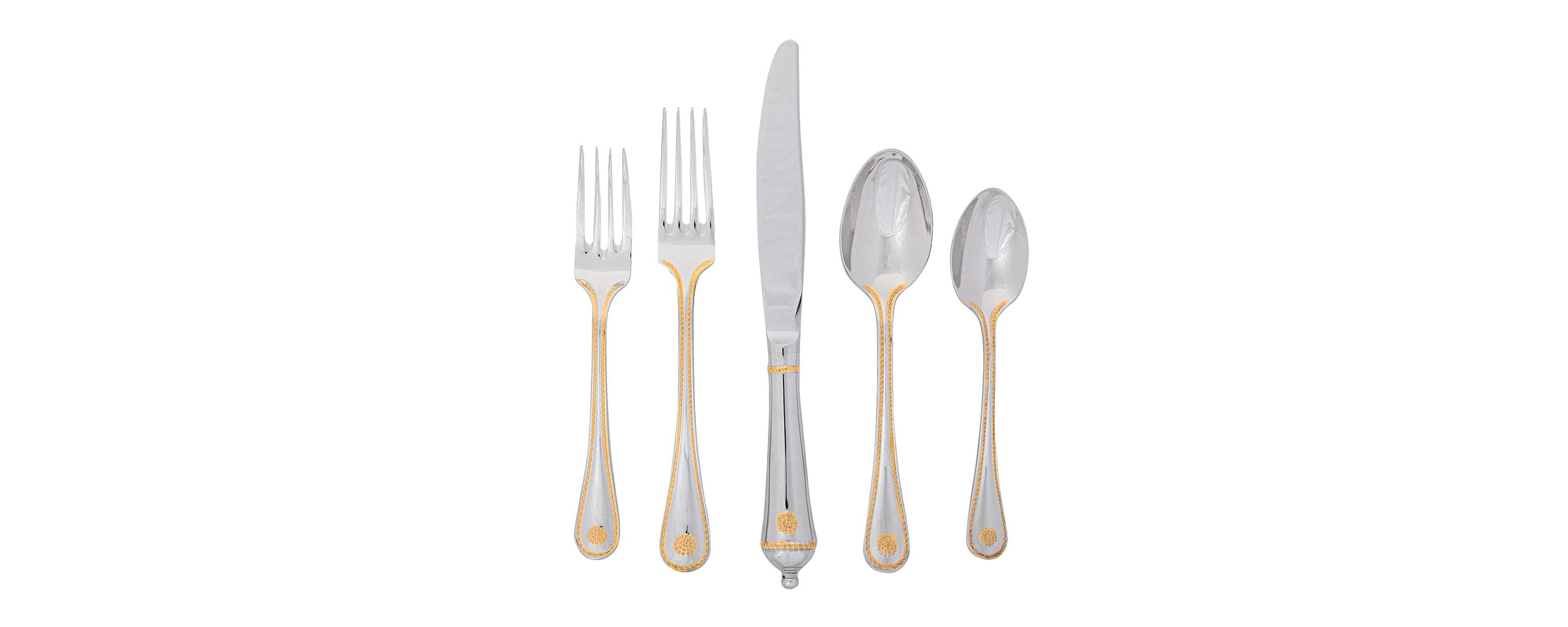 Berry & Thread 20pc Place Setting - Polished with Gold