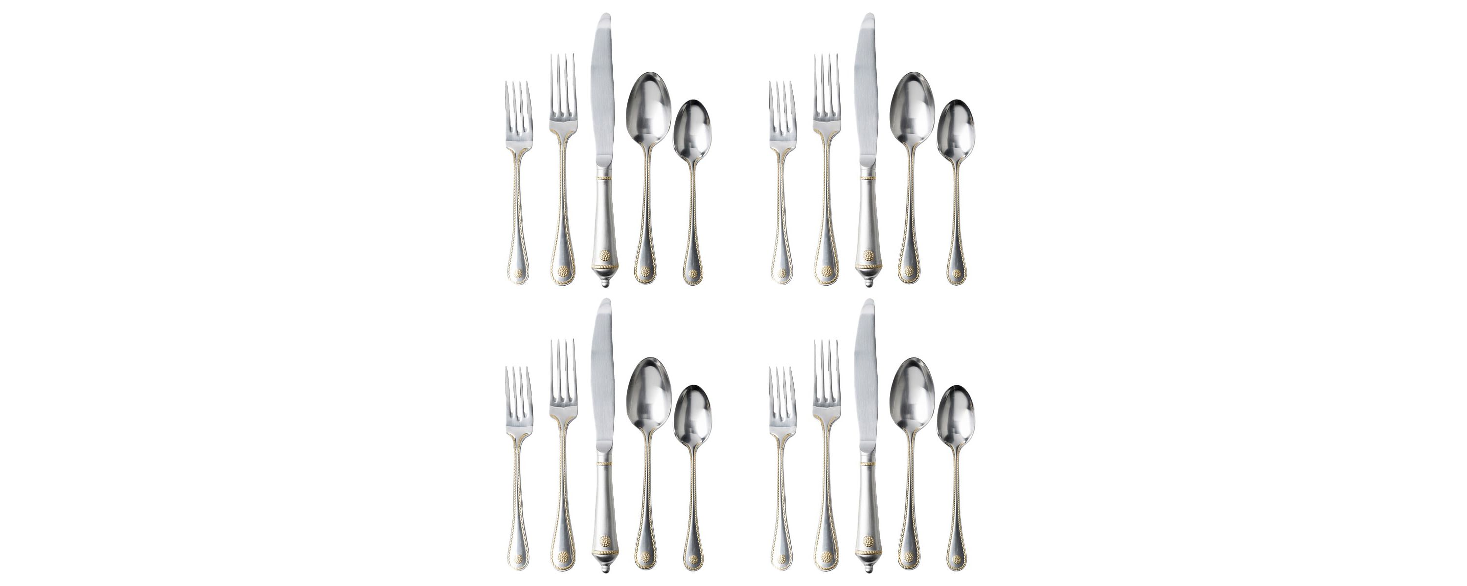Berry & Thread 20pc Place Setting - Bright Satin with Gold