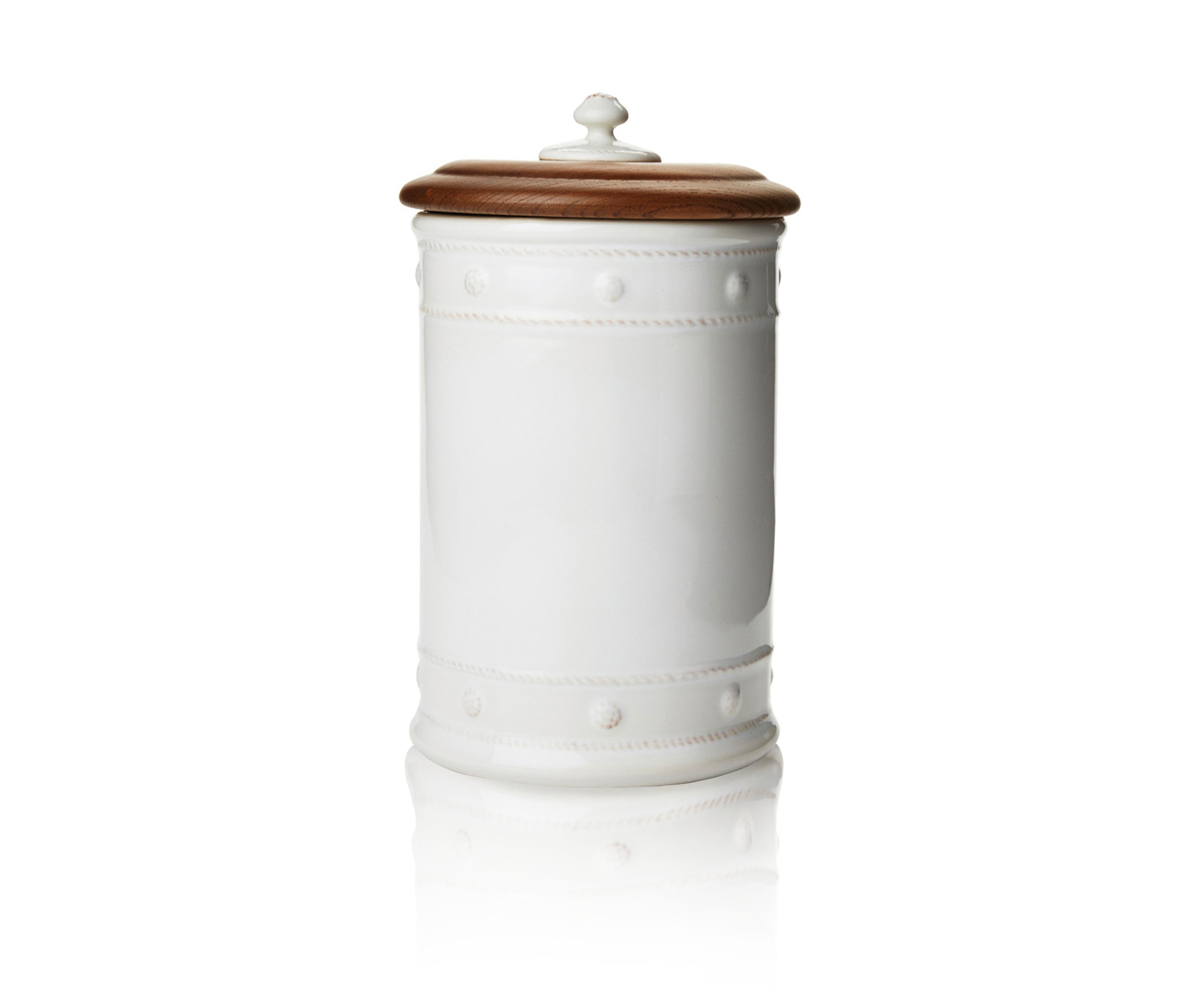 Berry & Thread Whitewash Canister with Wooden Lid