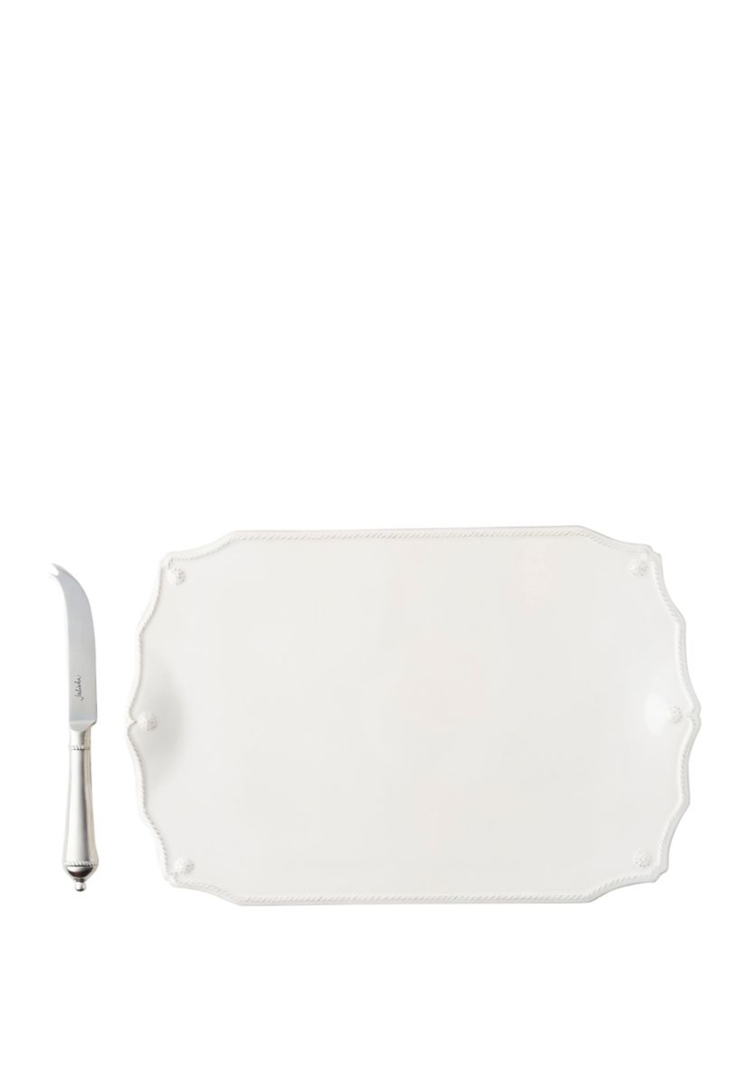Berry and Thread Whitewash 15 in Serving Board with Knife
