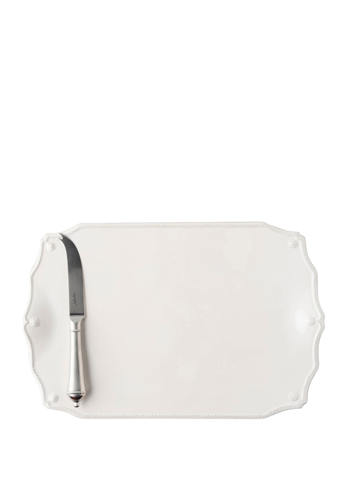 Berry and Thread Whitewash 15 in Serving Board with Knife