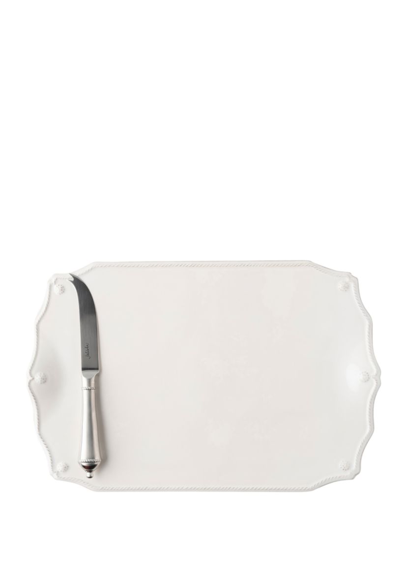 Berry and Thread Whitewash 15 in Serving Board with Knife