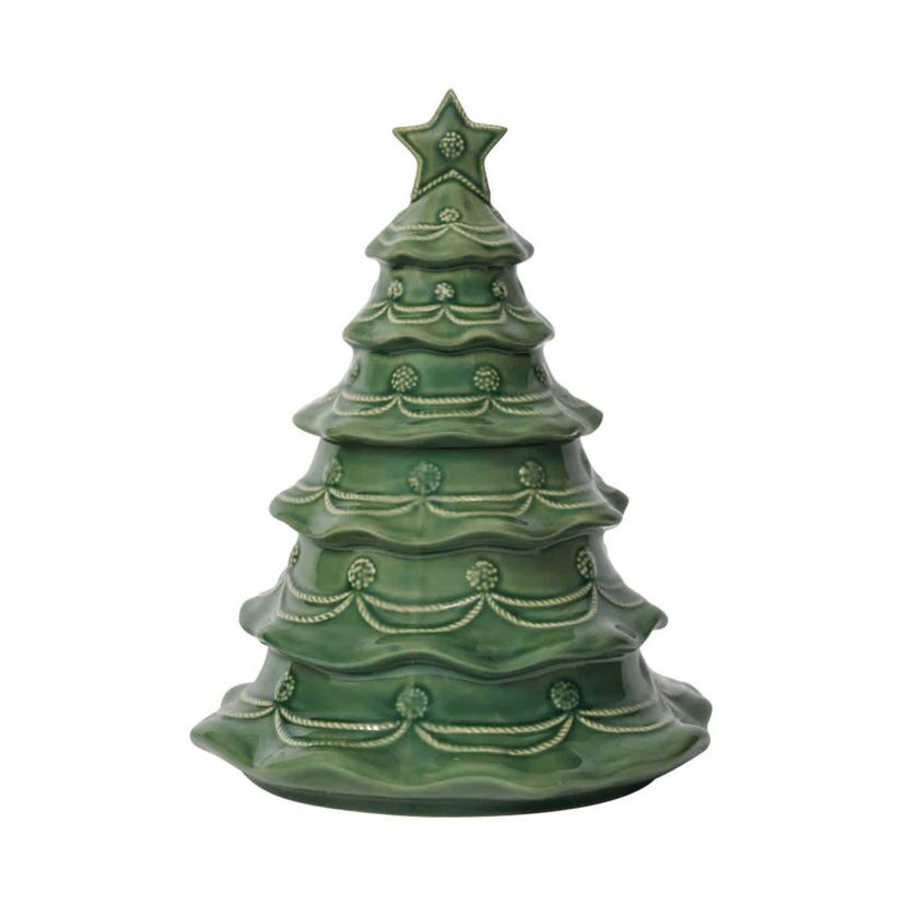 Berry & Thread Christmas Tree Cookie Jar With Lid - Basil