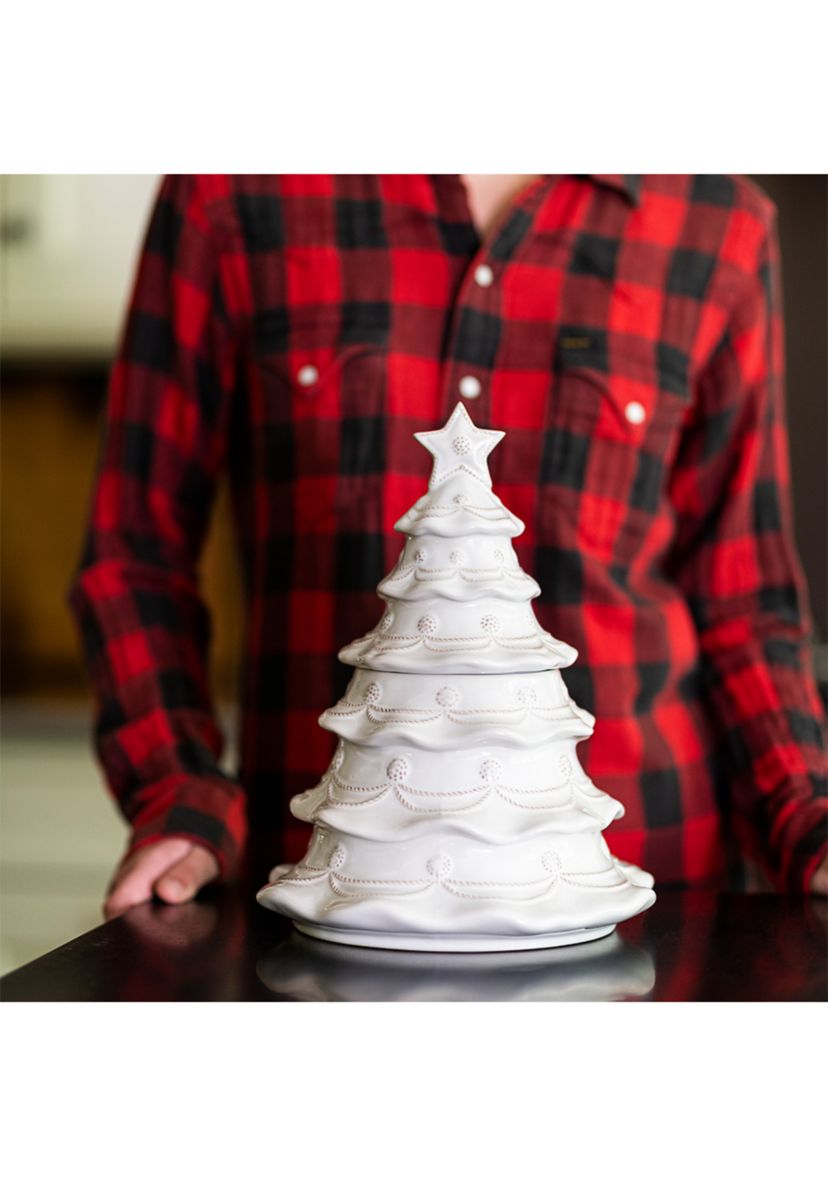 Berry & Thread Whitewash Christmas Tree Cookie Jar