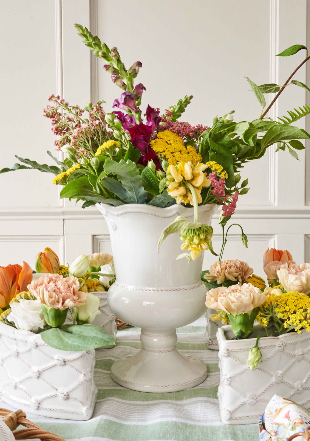 Berry & Thread Petite Parterre Garden Half Circle Vase Set - Whitewash