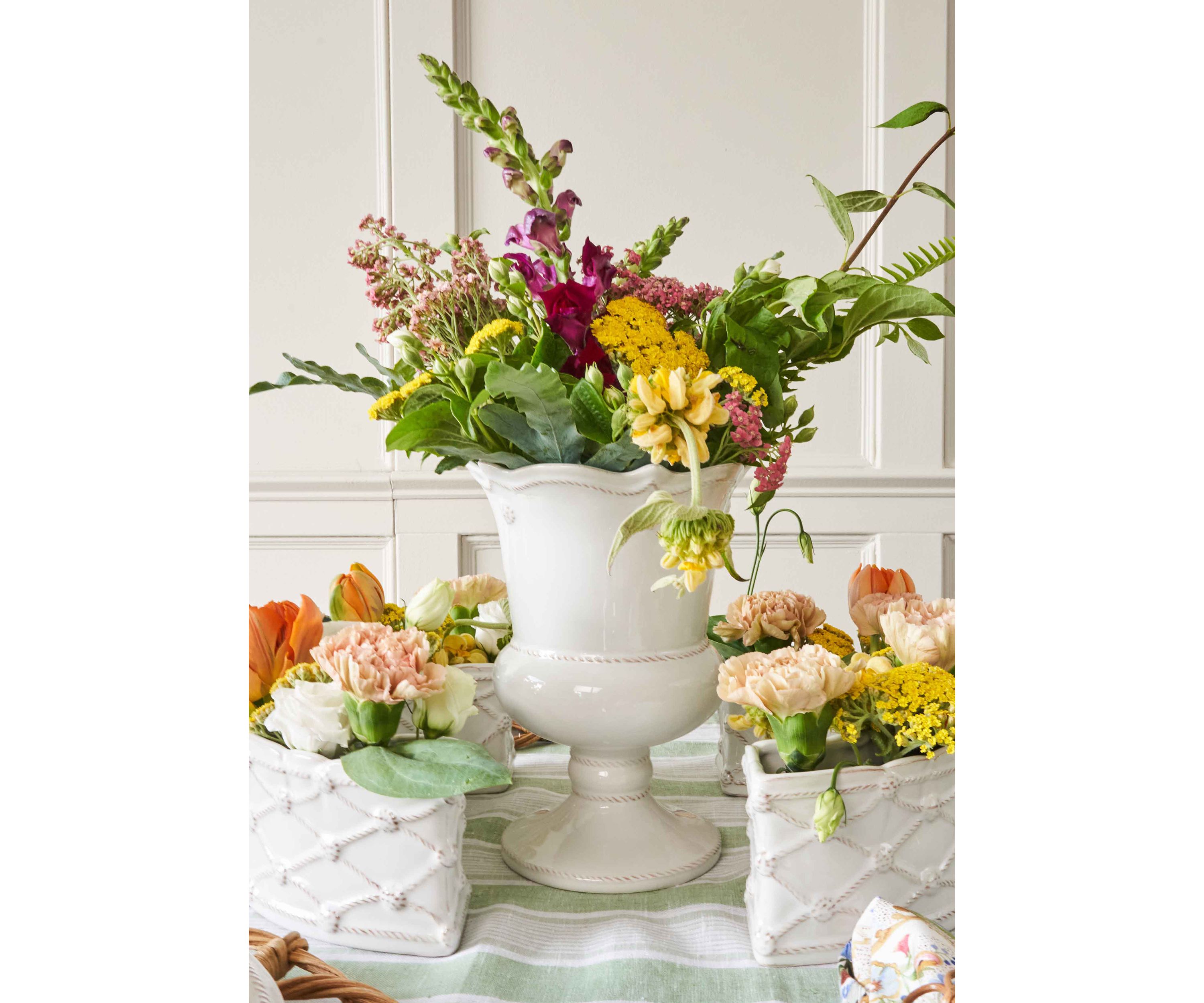 Berry & Thread Petite Parterre Garden Half Circle Vase Set - Whitewash