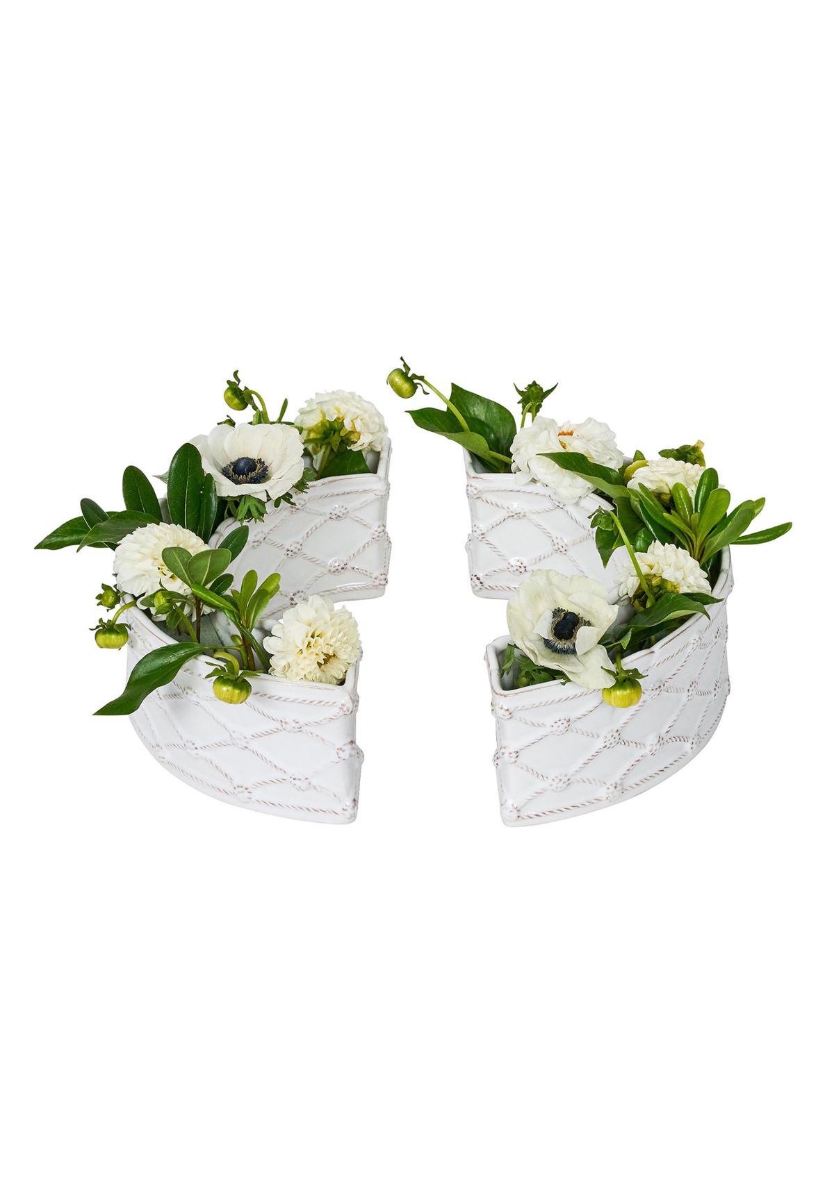 Berry & Thread Petite Parterre Garden Half Circle Vase Set - Whitewash