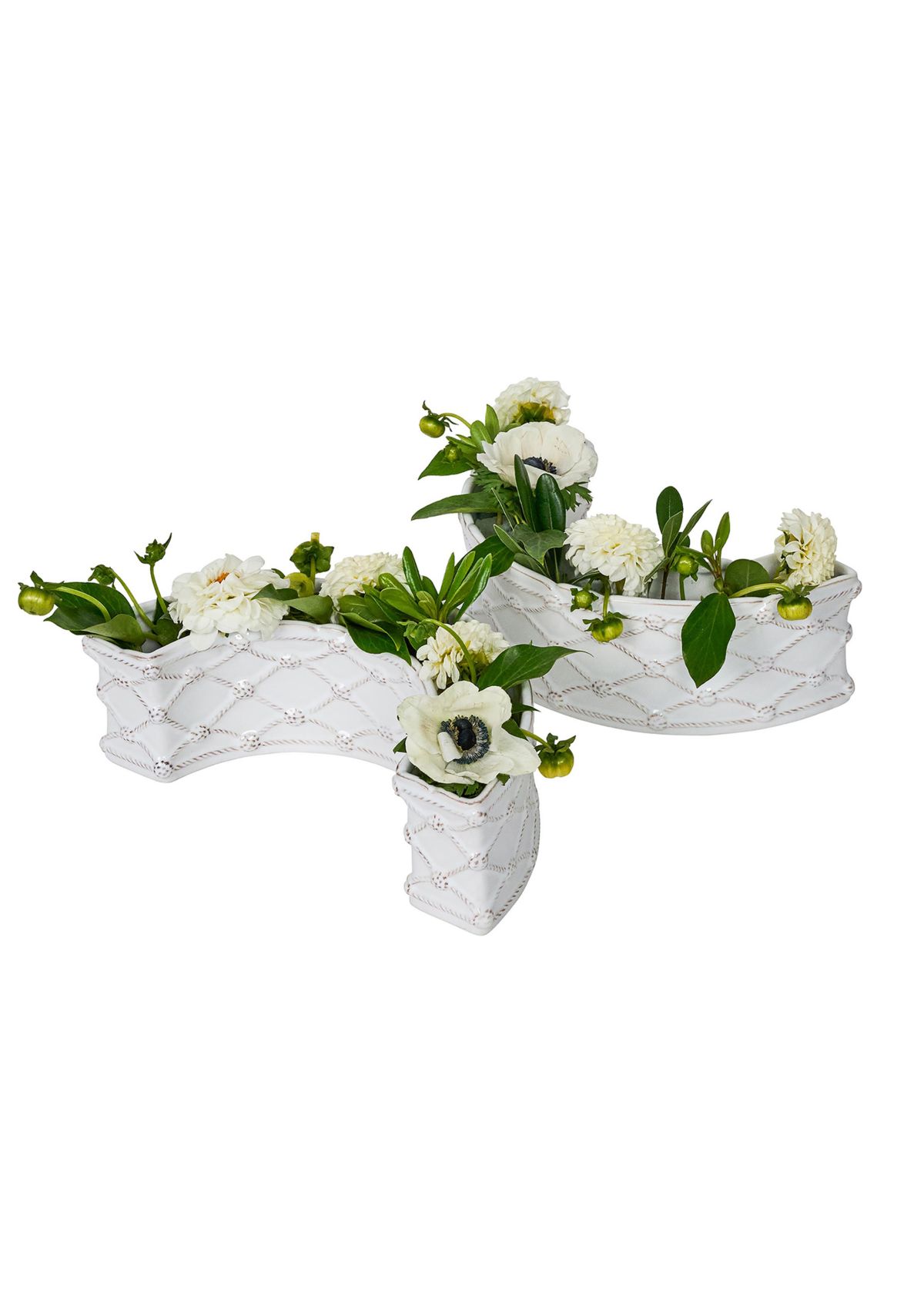 Berry & Thread Petite Parterre Garden Half Circle Vase Set - Whitewash