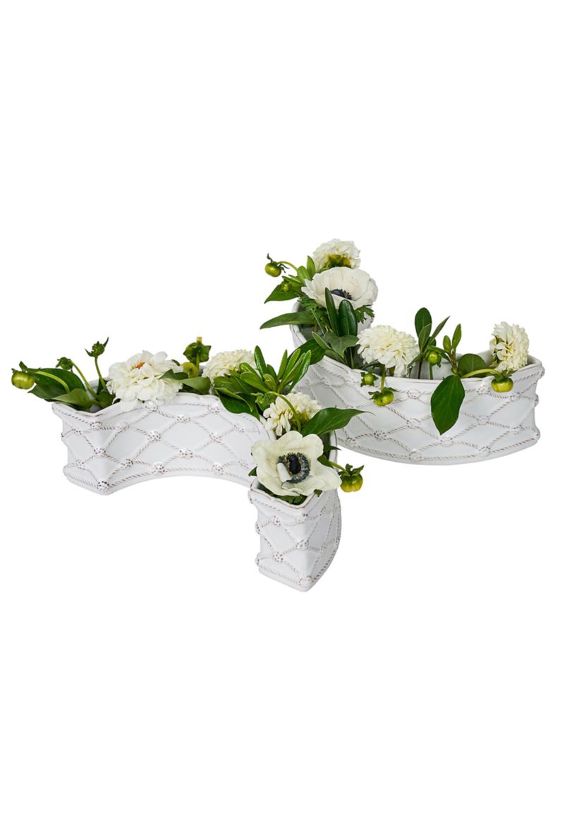 Berry & Thread Petite Parterre Garden Half Circle Vase Set - Whitewash