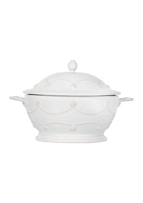 Berry & Thread Casserole With Lid - Whitewash