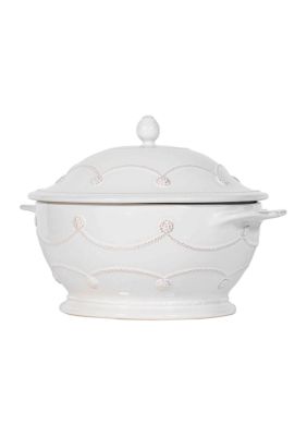 Berry & Thread Casserole With Lid - Whitewash