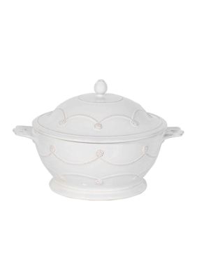 Berry & Thread Casserole With Lid - Whitewash
