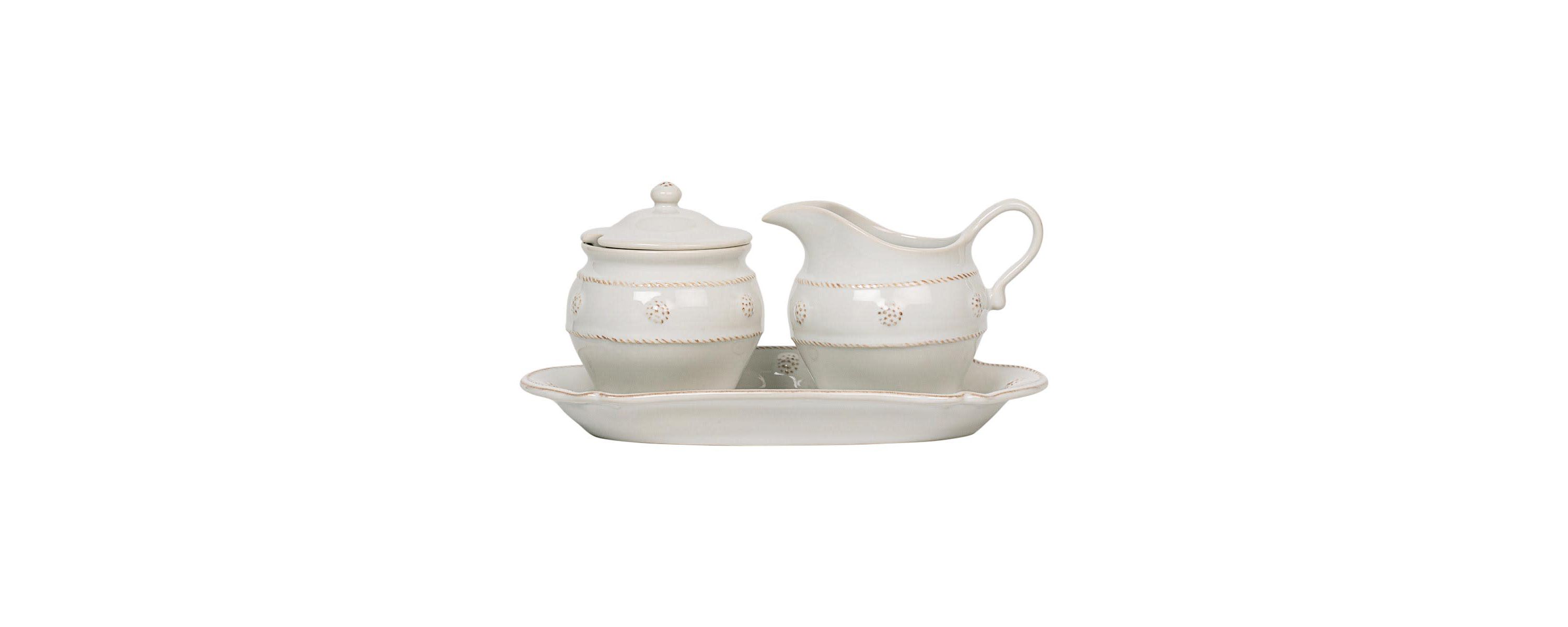 Berry & Thread Sugar and Creamer Set/3pc - Whitewash
