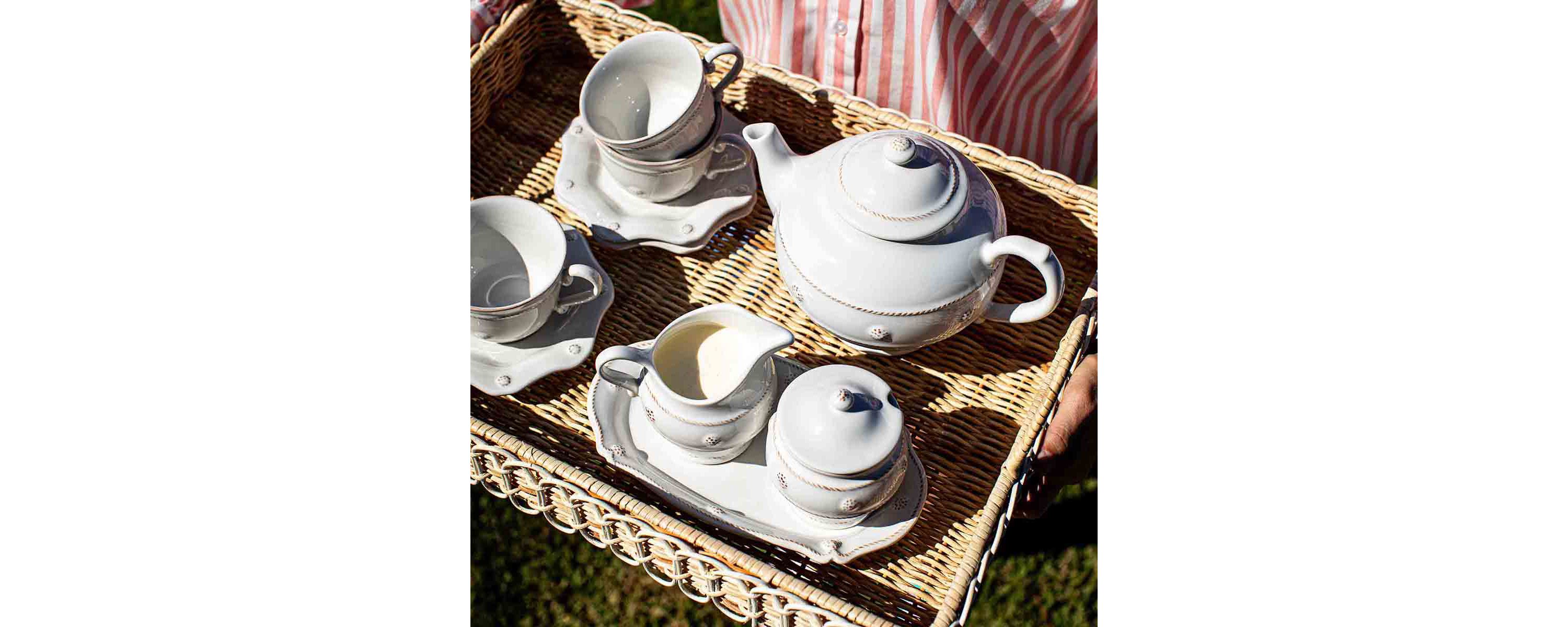 Berry & Thread Sugar and Creamer Set/3pc - Whitewash