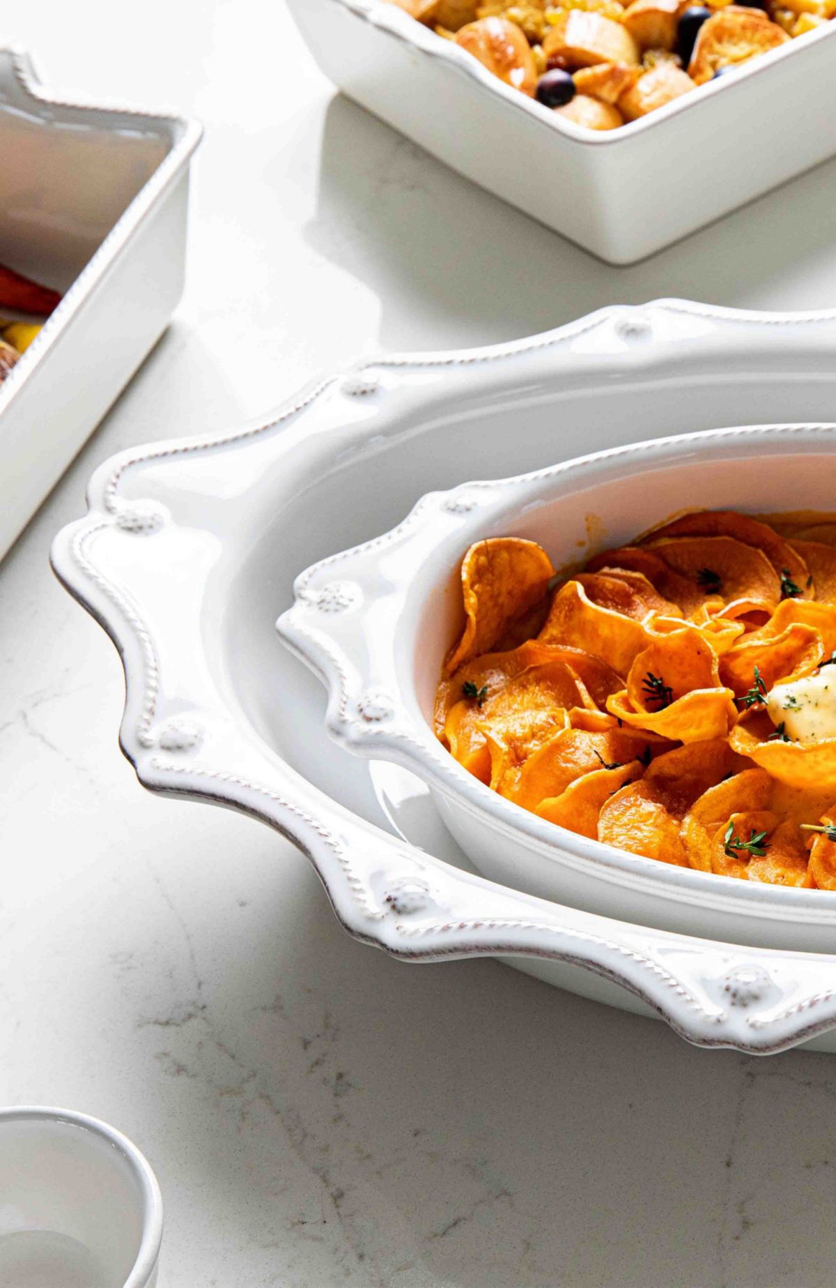 Berry & Thread Oval Baker Set/2pc - Whitewash