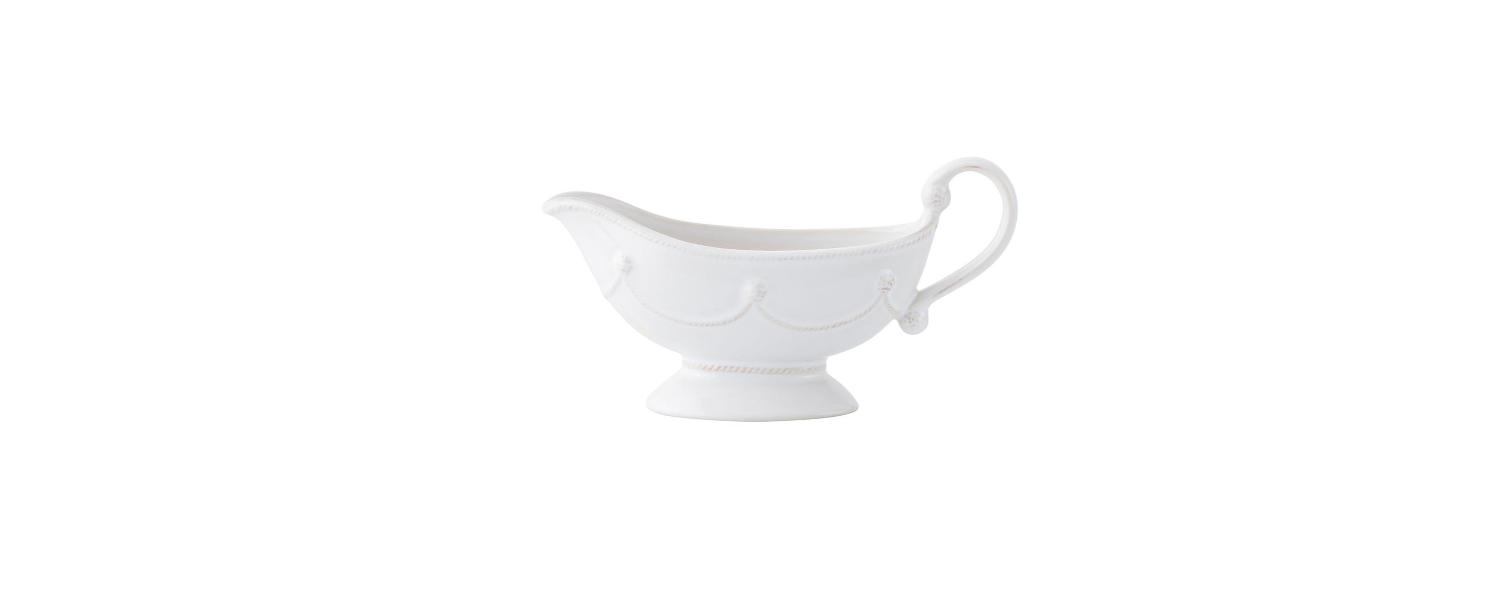Berry & Thread Sauce Boat and Stand - Whitewash