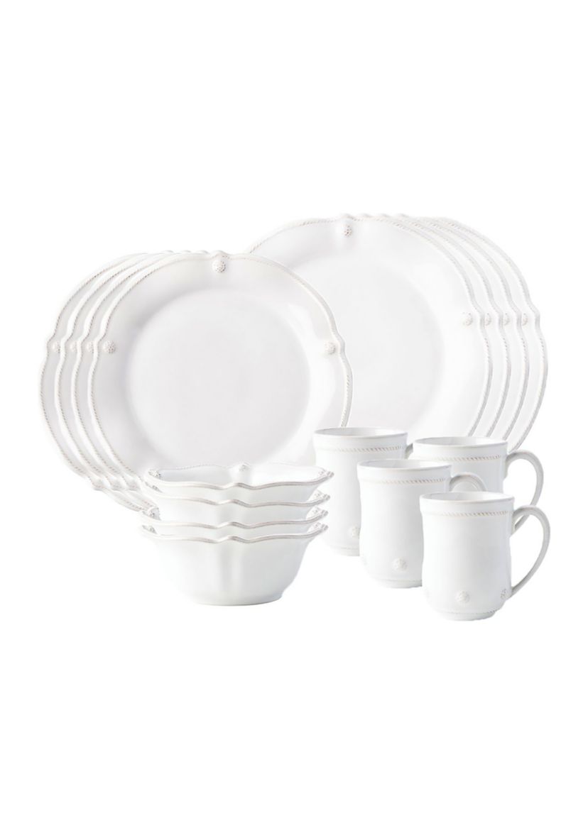 Berry & Thread Flared 16pc Place Setting - Whitewash