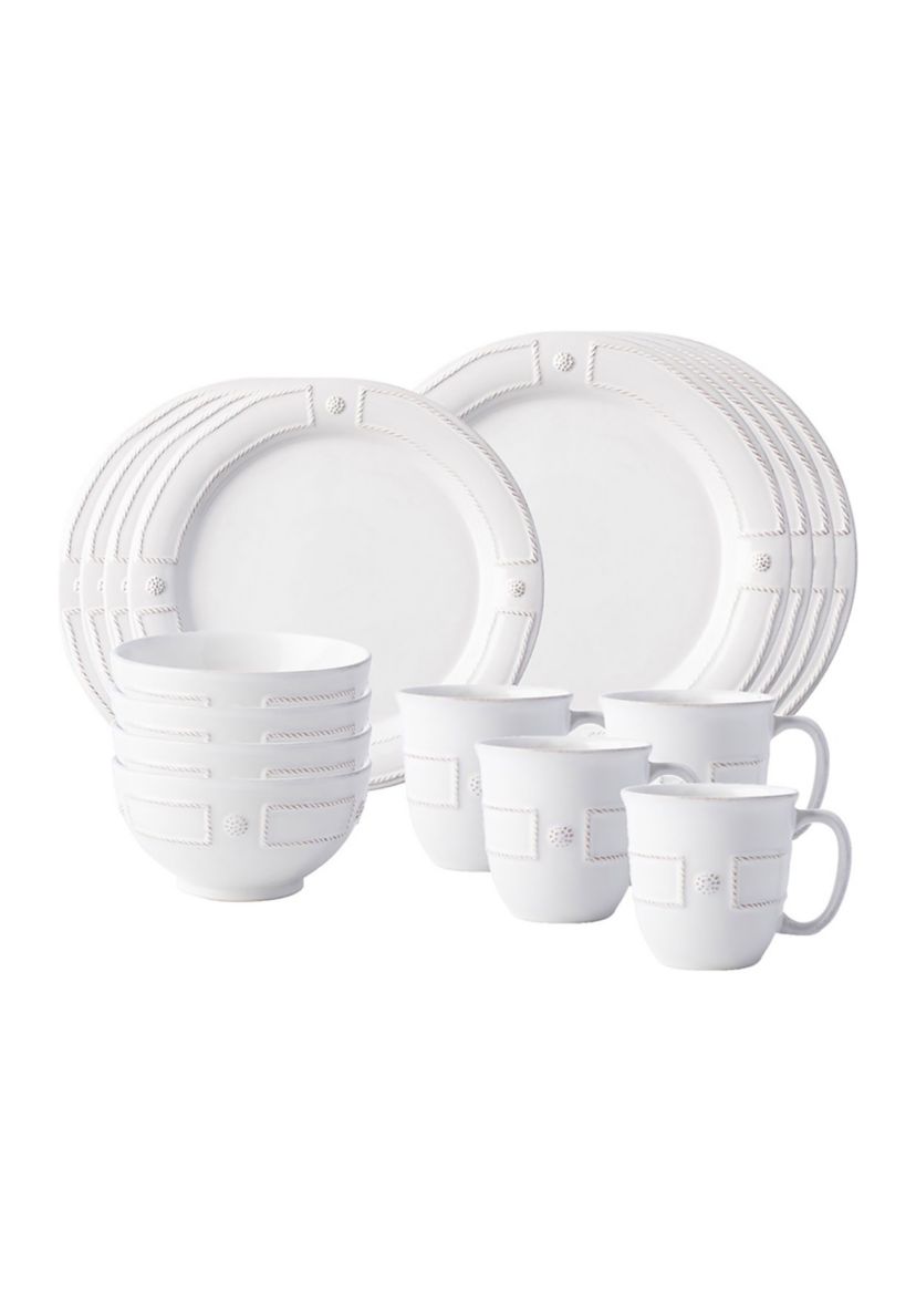 Berry & Thread French Panel 16pc Place Setting - Whitewash