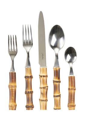 Natural Bamboo 5 Piece Place Setting