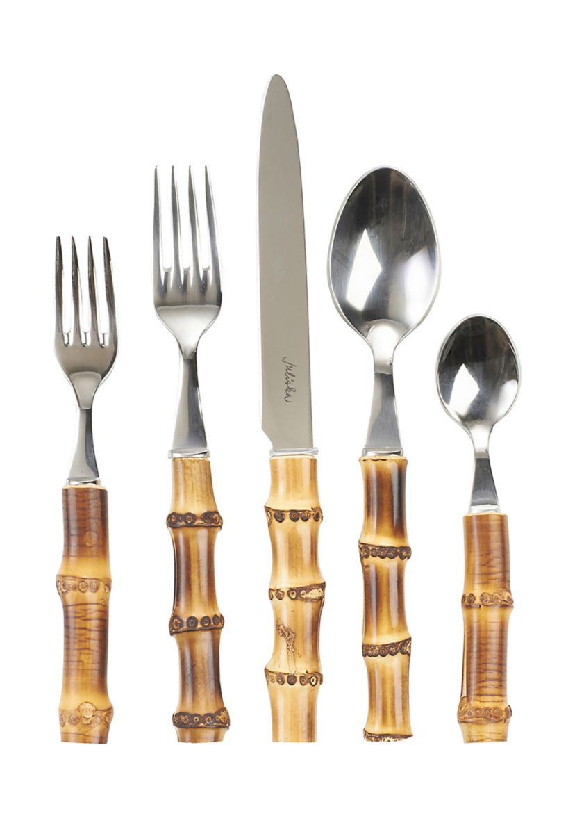 Natural Bamboo 5 Piece Place Setting