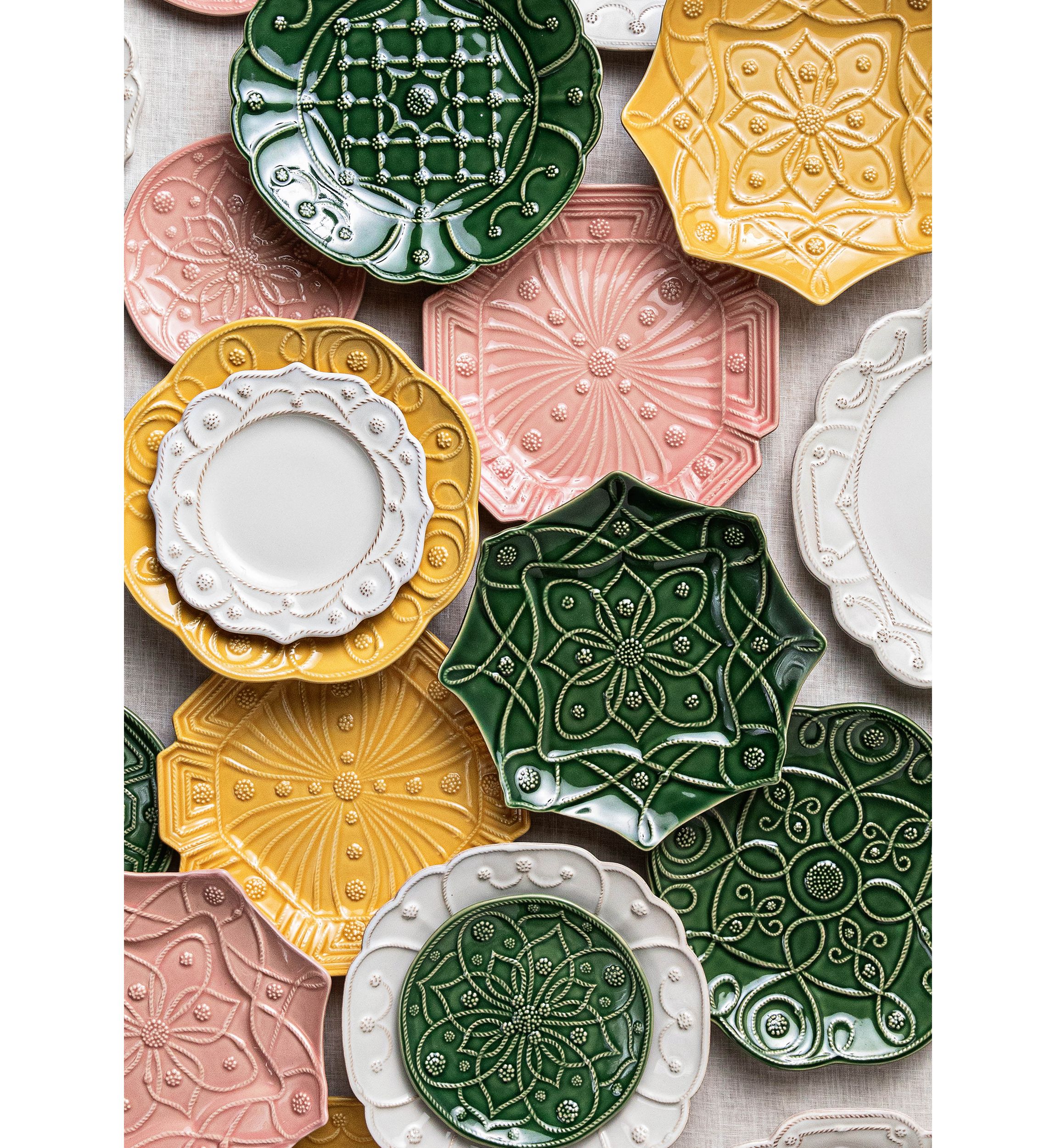 Jardins Du Monde Dessert/Salad Plate Assorted Set/4 - Basil
