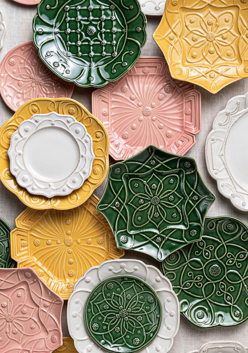 Jardins Du Monde Dessert/Salad Plate Assorted Set/4 - Basil