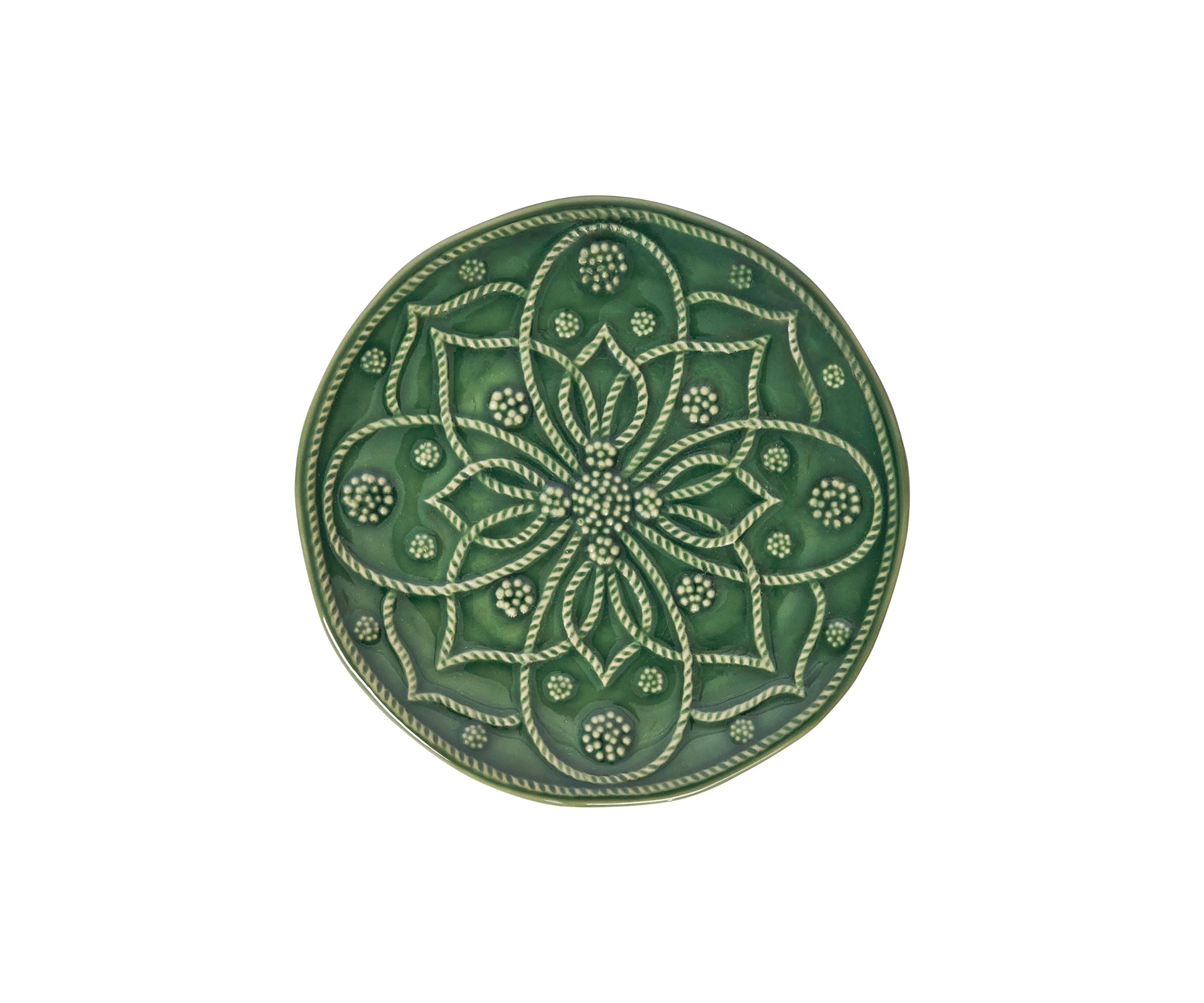 Jardins Du Monde Side/Cocktail Plate Assorted Set/4 - Basil