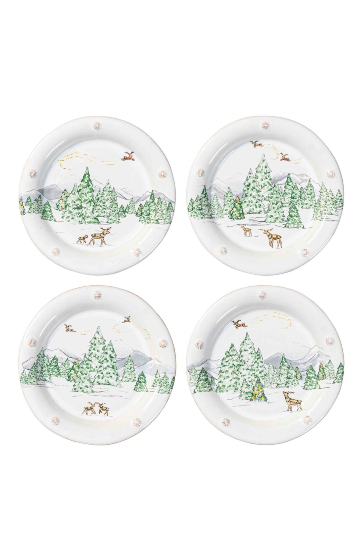 Berry & Thread North Pole Side/Cocktail Plate Assorted Set/4