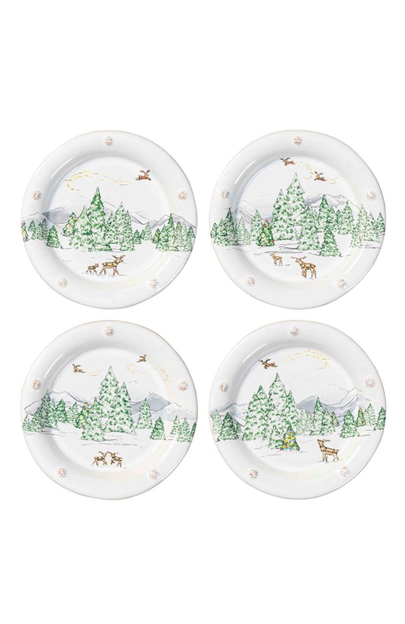 Berry & Thread North Pole Side/Cocktail Plate Assorted Set/4