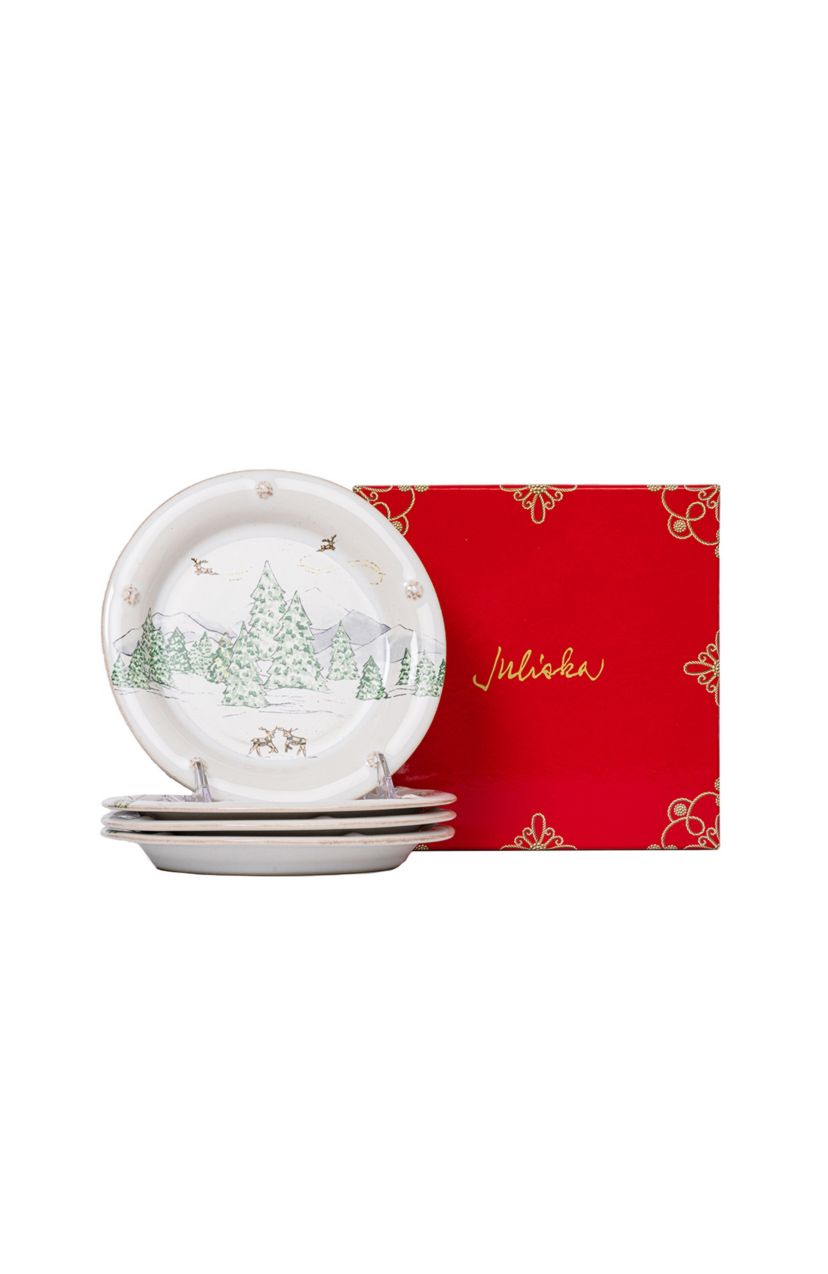 Berry & Thread North Pole Side/Cocktail Plate Assorted Set/4