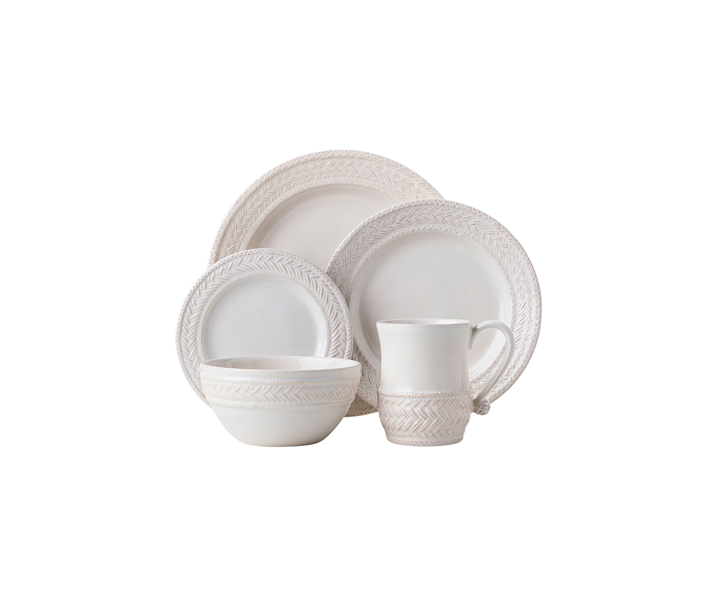 Le Panier Whitewash 5 Piece Place Setting