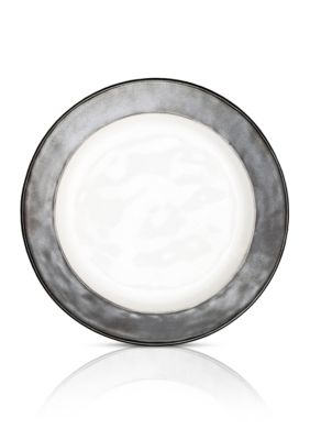 Emerson White/Pewter Dinner Plate