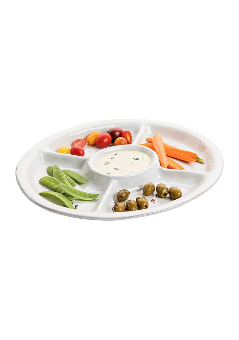 Puro 15" Crudite Platter - Whitewash