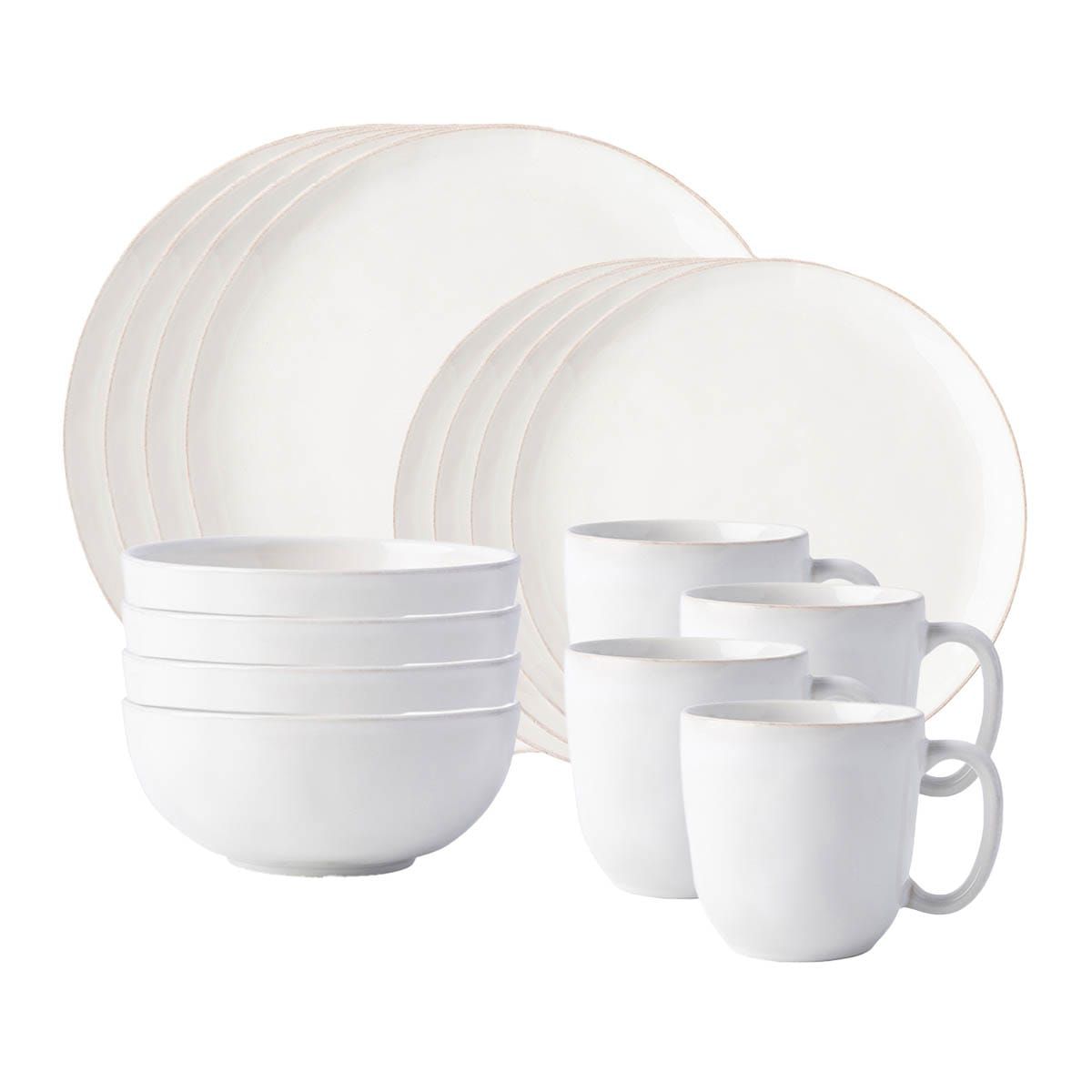 Puro Coupe 16pc Place Setting - Whitewash