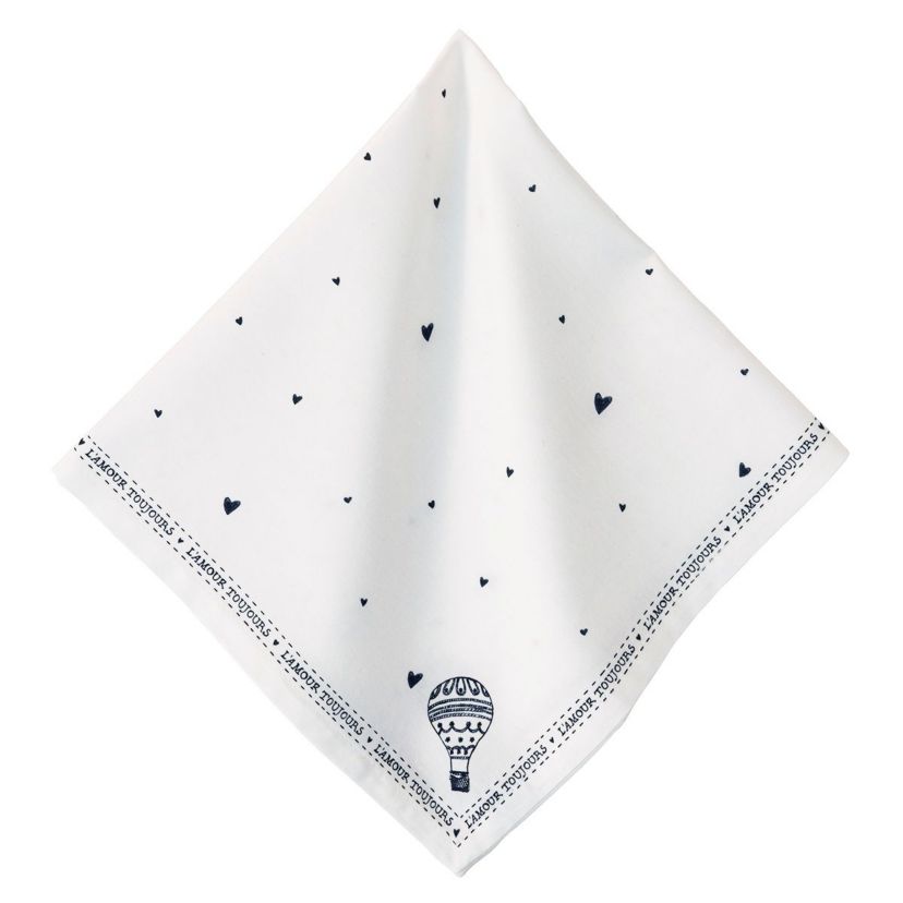 LAmour Toujours Napkin - White/Black