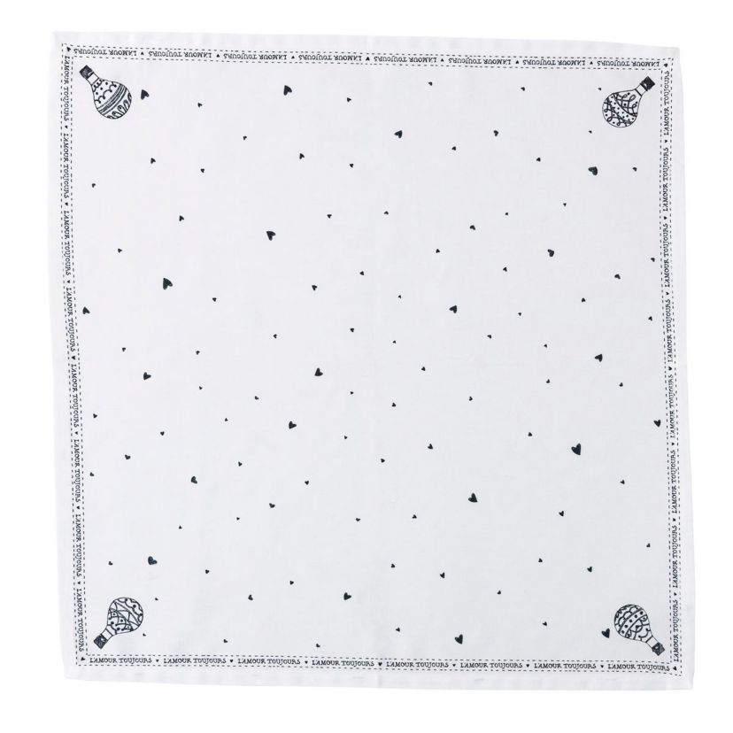 LAmour Toujours Napkin - White/Black