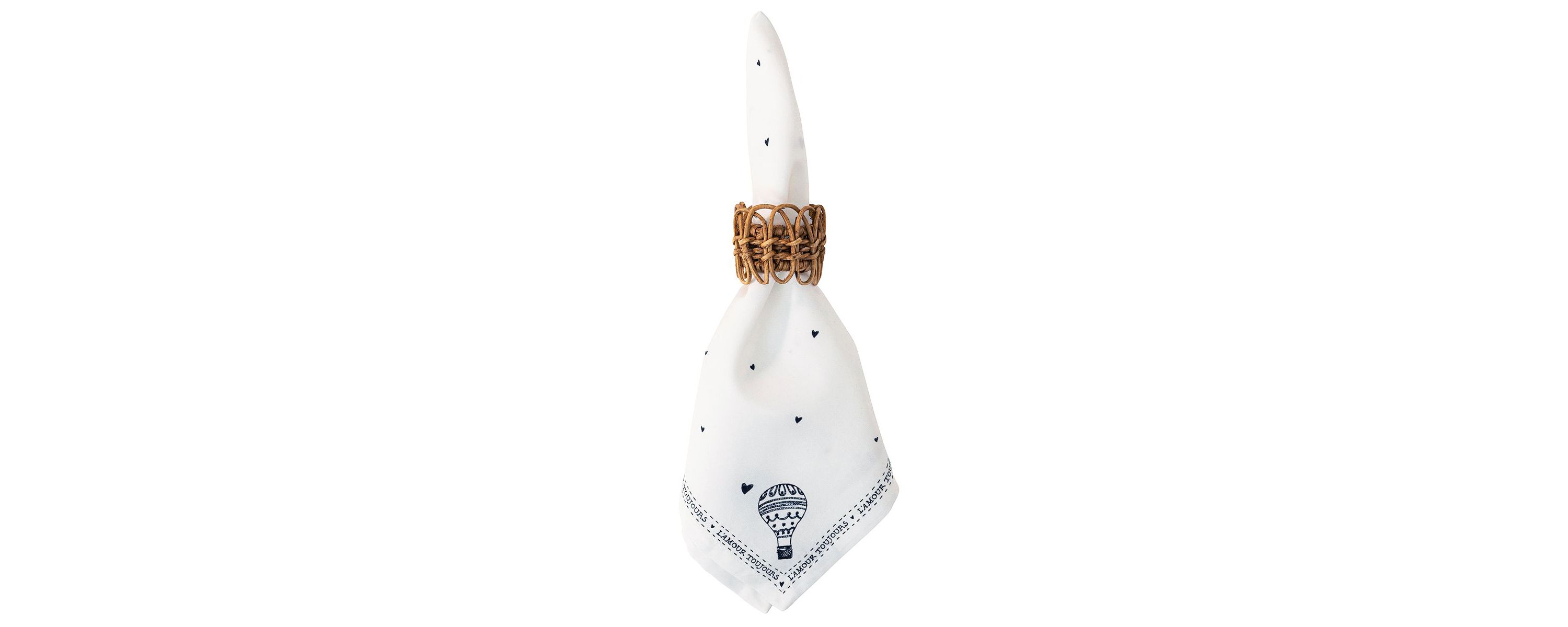 LAmour Toujours Napkin - White/Black